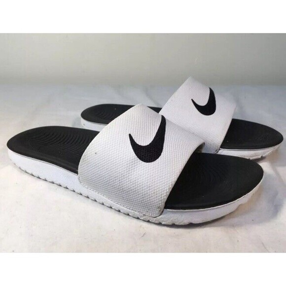 Nike Kawa Slide Sport Sandals Youth Kid's White Black Slip On - US 12C - Picture 5 of 5